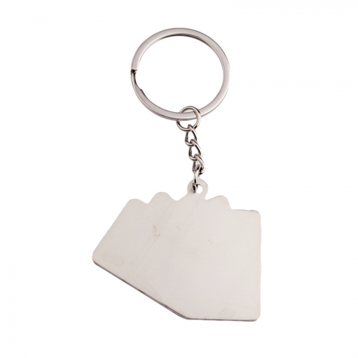 Metal Keychain Playing cards key ring personality Straight flush key chain