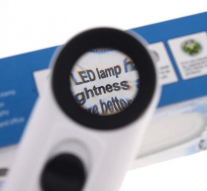 40X times 21mm Double lamp Magnifying glass Handheld Jewelry Identification magnifier