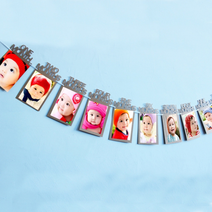 Baby Years old birthday Photo Wall Show birthday Pull flag Baby shower Venue layout