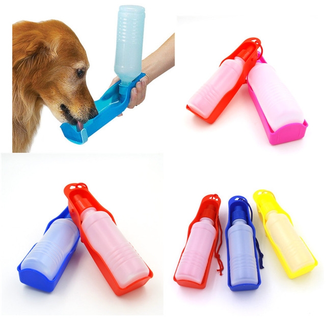Fold Pet Dog Drinking Water Bottles Travel Hand Held Puppy Dogs Squeeze Water Bottle