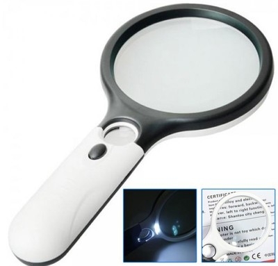 Three LED Double mirror Reading Mother Magnifying glass Old man read magnifier
