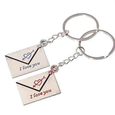 Letter love Seal Secret language Couple key Accessories metal Keychain
