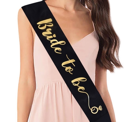 Single Party Etiquette belt wedding Gold word bride Shoulder strap Bride to be