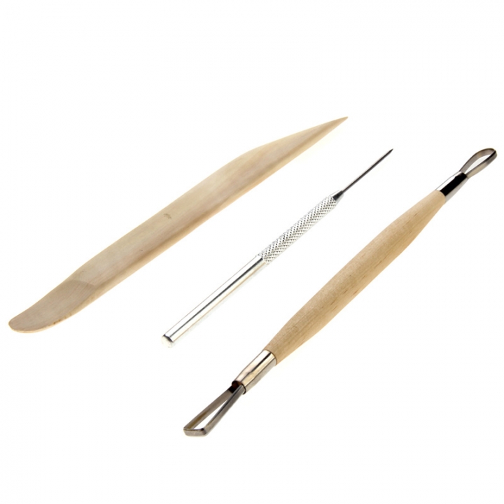 8pcs Pottery Tools Set Pottery Ceramics Molding Clay Tools Stainless Steel Wood Sponge Tool