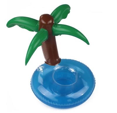 PVC Inflatable Cup holder Single hole coconut tree Cola Coaster Coconut tree Cup holder