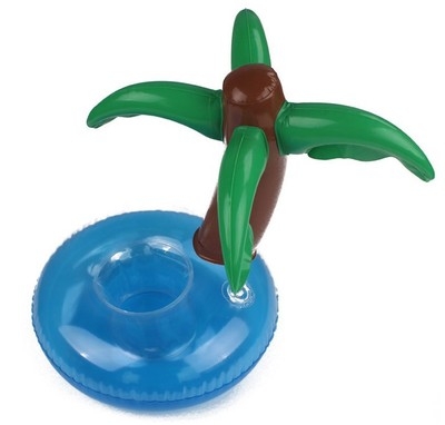 PVC Inflatable Cup holder Single hole coconut tree Cola Coaster Coconut tree Cup holder
