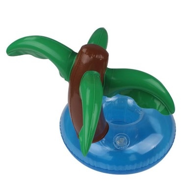 PVC Inflatable Cup holder Single hole coconut tree Cola Coaster Coconut tree Cup holder