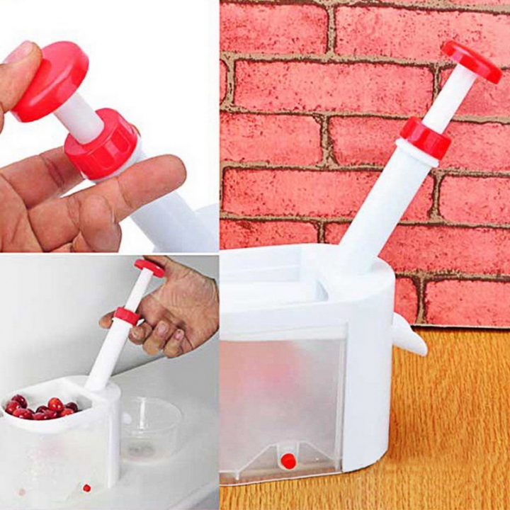 Cherry Corer Container Cherry Olive Pits Pitter Stone Seed Remover Machine Kitchen Gadget