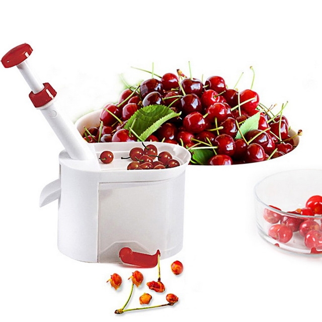 Cherry Corer Container Cherry Olive Pits Pitter Stone Seed Remover Machine Kitchen Gadget