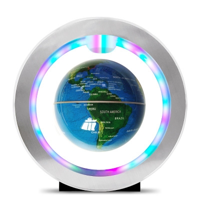 O shape Magnetic levitation globe 4 inches led Illuminate rotation Suspension Earth Crafts