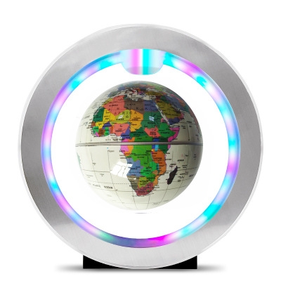 O shape Magnetic levitation globe 4 inches led Illuminate rotation Suspension Earth Crafts