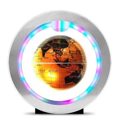 O shape Magnetic levitation globe 4 inches led Illuminate rotation Suspension Earth Crafts