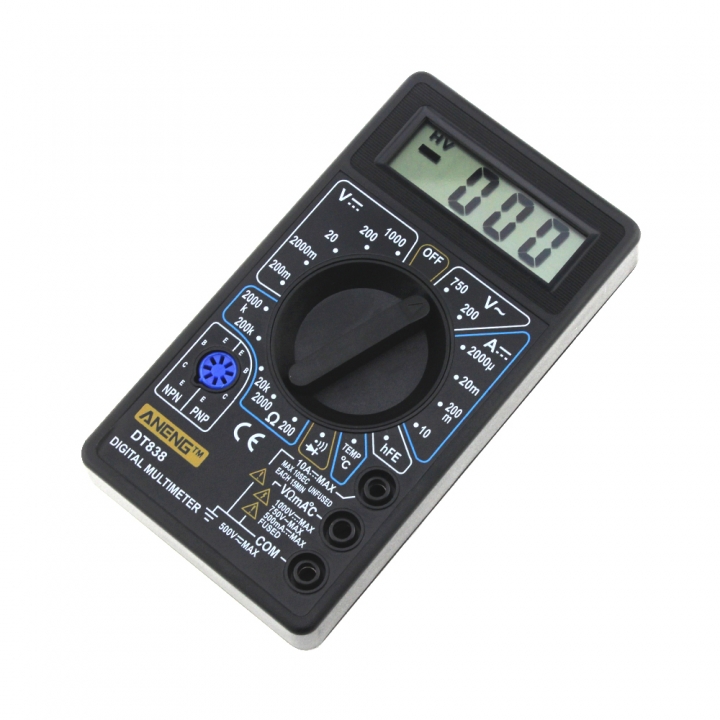DT838 LCD Digital AC DC Tester Voltmeter Diode Resistance Current Diode Electric Multi Tester Tool