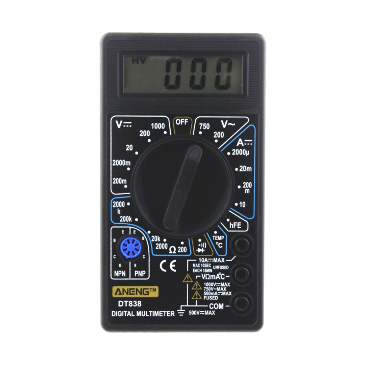 DT838 LCD Digital AC DC Tester Voltmeter Diode Resistance Current Diode Electric Multi Tester Tool