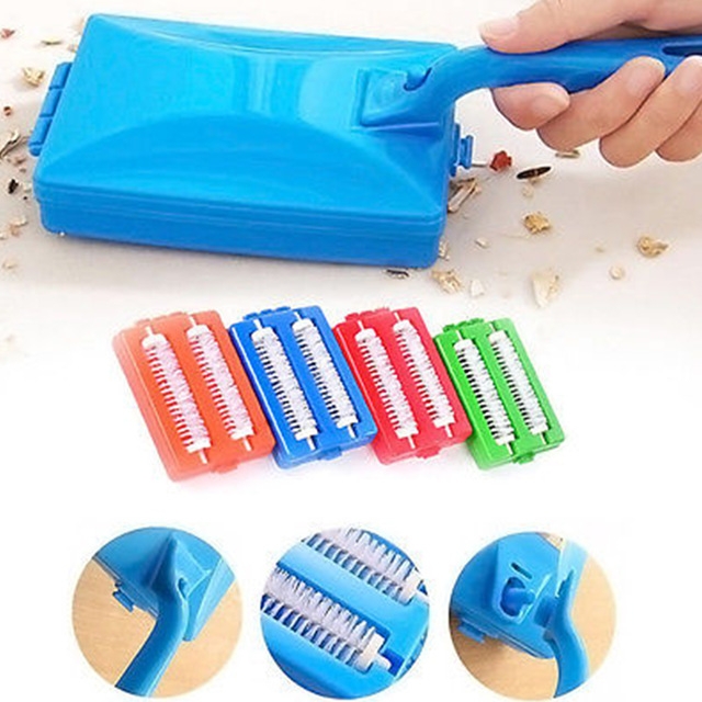 Carpet Table Brush Plastic Sweeper Crumb Dirt Fur Cleaner Collector Roller Home Cleaning Tools