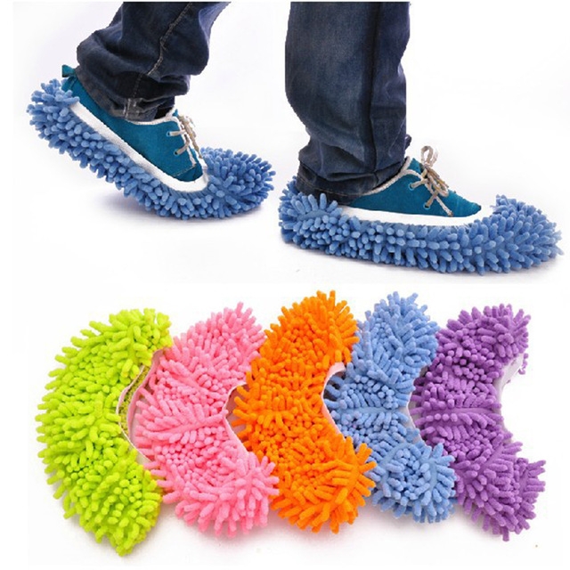 Floor Dust Cleaning Polishing Slippers Shoe Lazy Mopping Shoes Mop Caps House