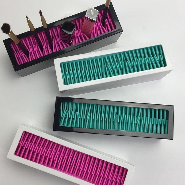 Silicone Makeup Brush Storage Box Eyebrow Pencil Eyeliner Cosmetic Storage Box
