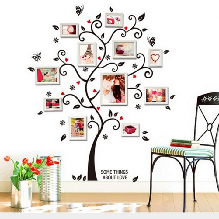 Creative fashion Home bedroom background Photo frame wall combination Wall sticker Happiness tree
