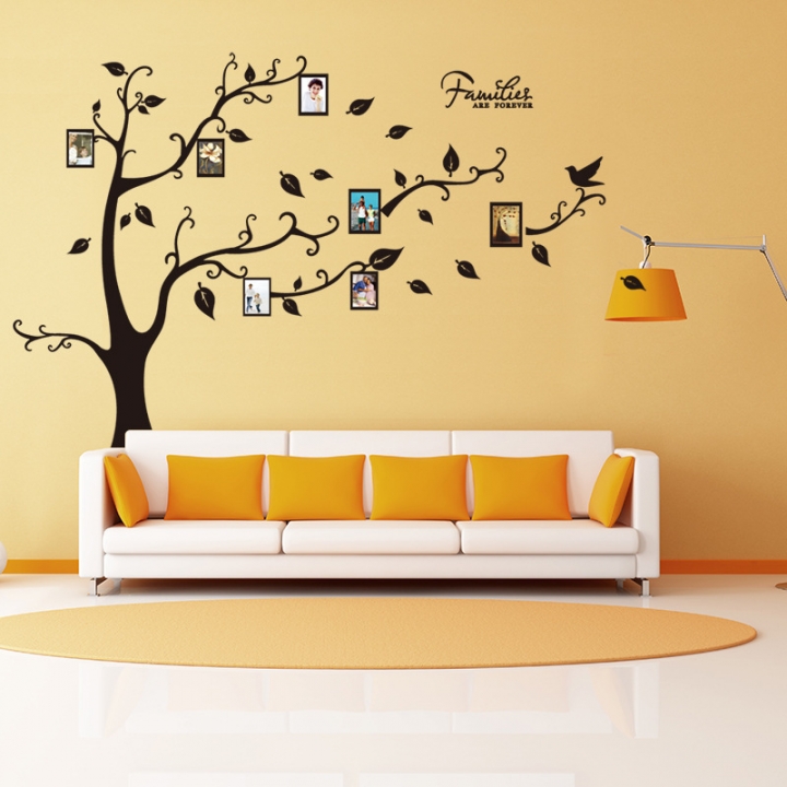 Creative fashion Home bedroom background Photo frame wall combination Wall sticker Happiness tree