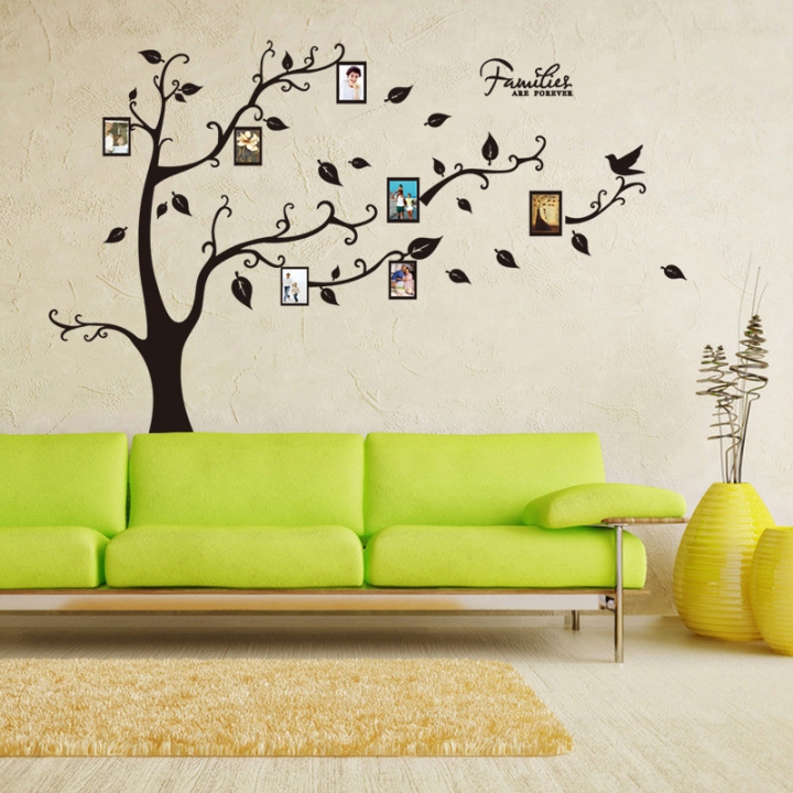 Creative fashion Home bedroom background Photo frame wall combination Wall sticker Happiness tree