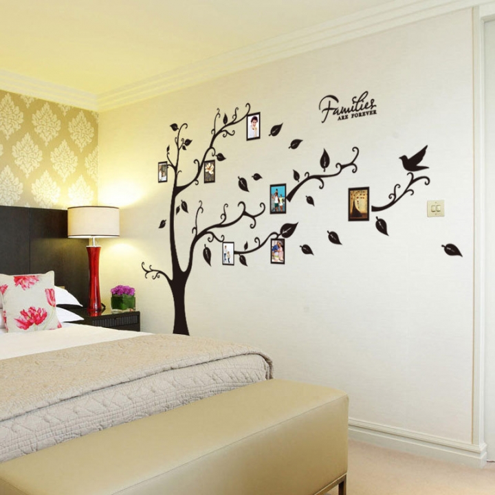 Creative fashion Home bedroom background Photo frame wall combination Wall sticker Happiness tree