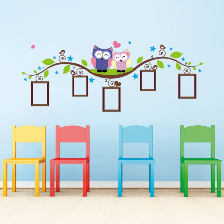 Creative owl Branch Photo frame living room bedroom waterproof Wall sticker