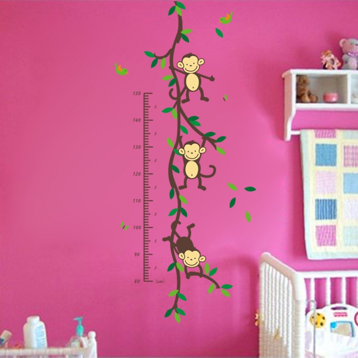 Forest monkey series Height sticker bedroom Home decoration Wall Sticker
