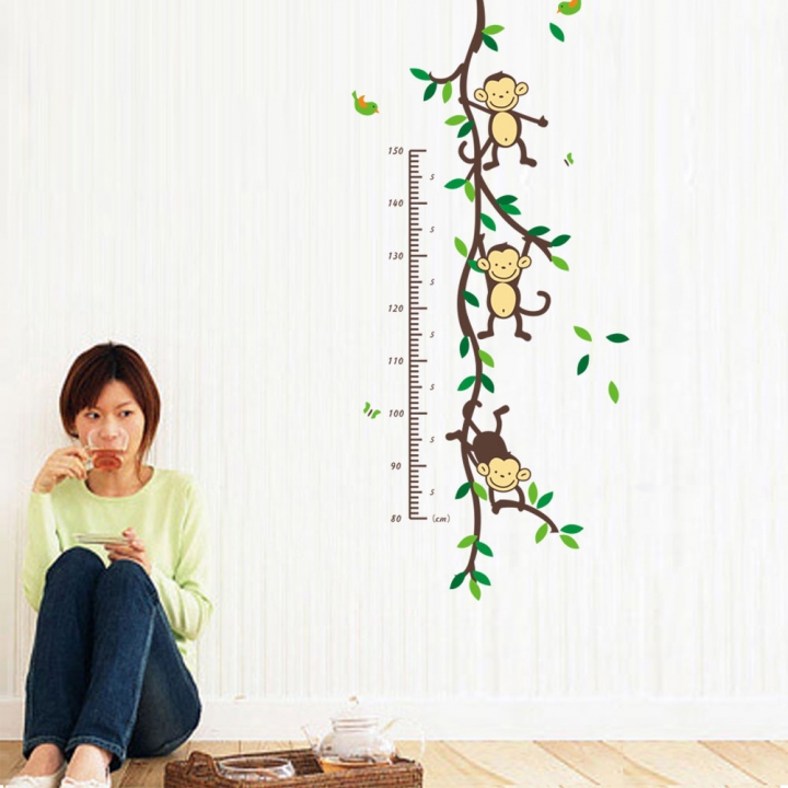Forest monkey series Height sticker bedroom Home decoration Wall Sticker