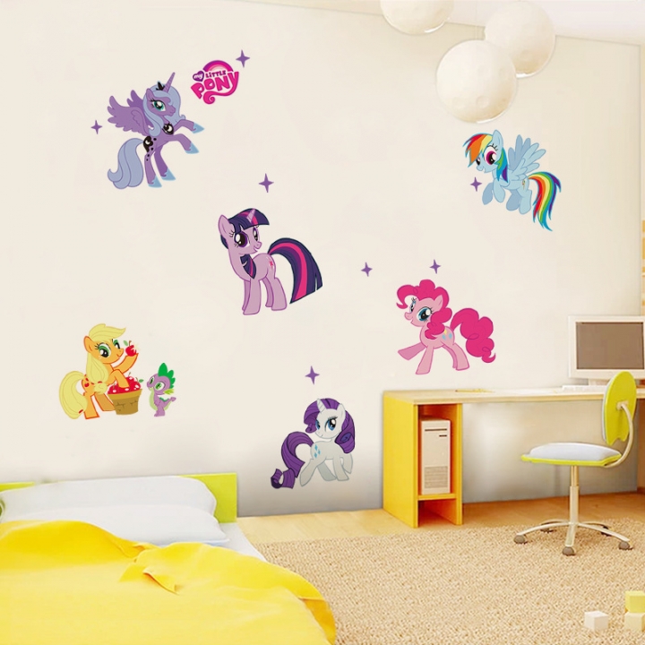 My Little Pony Children&apos;s room kindergarten Background wall Sticker pony Wall Sticker