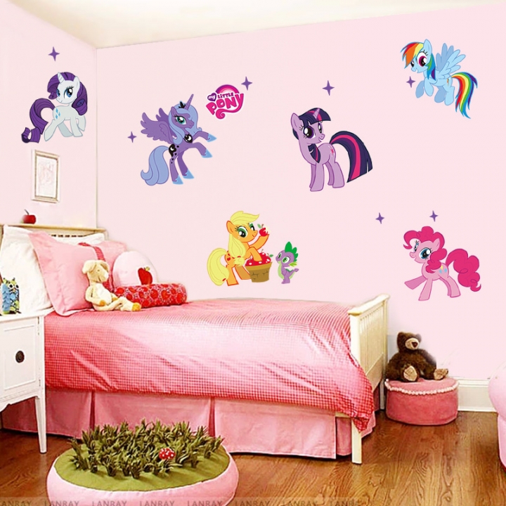 My Little Pony Children&apos;s room kindergarten Background wall Sticker pony Wall Sticker