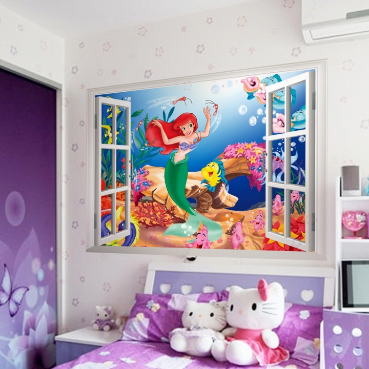 The New 3D Fake window Children's room Wall sticker Home decoration