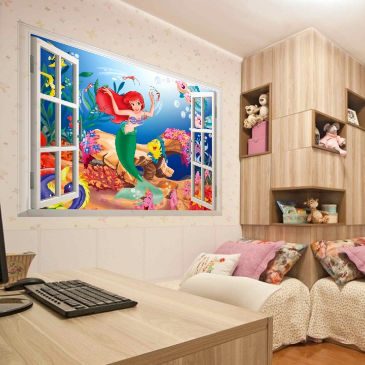 The New 3D Fake window Children's room Wall sticker Home decoration