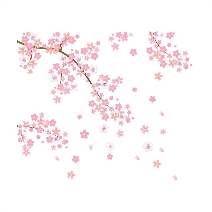 The New Pink Cherry tree living room sofa Background wall decoration Sticker