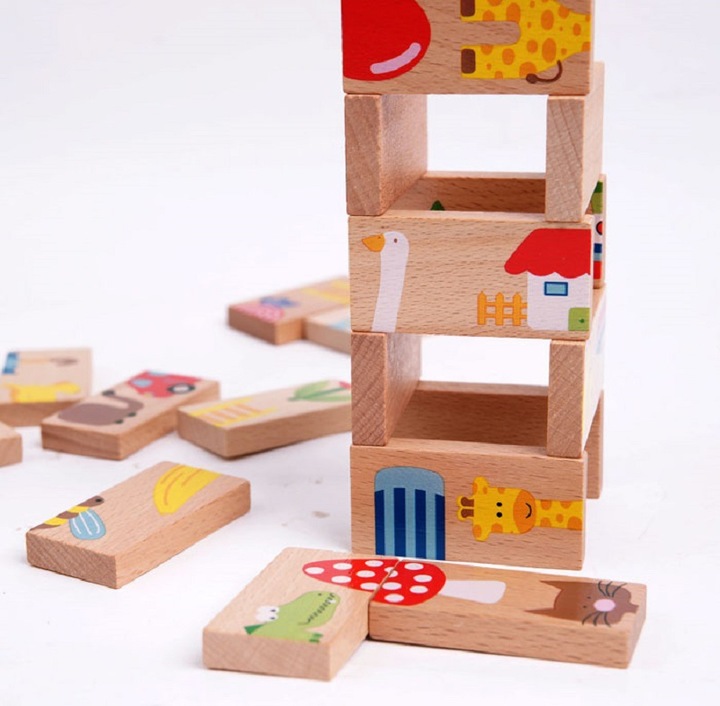 Wooden Domino Blocks Early Education Blocks Kids Toys For Brinquedos Oyuncak Brinquedo Juguetes