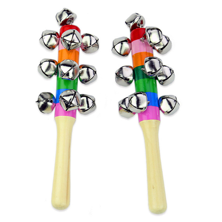 Wooden Rainbow rattle Musical instrument child Infant Rattle baby Preschool Toys