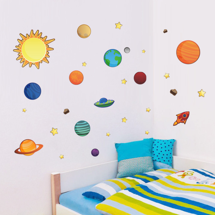 The New Milky Way Planet Children's room bedroom background Wall sticker