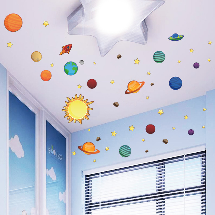 The New Milky Way Planet Children's room bedroom background Wall sticker