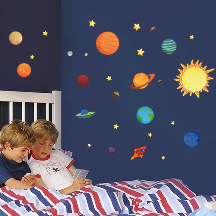 The New Milky Way Planet Children's room bedroom background Wall sticker