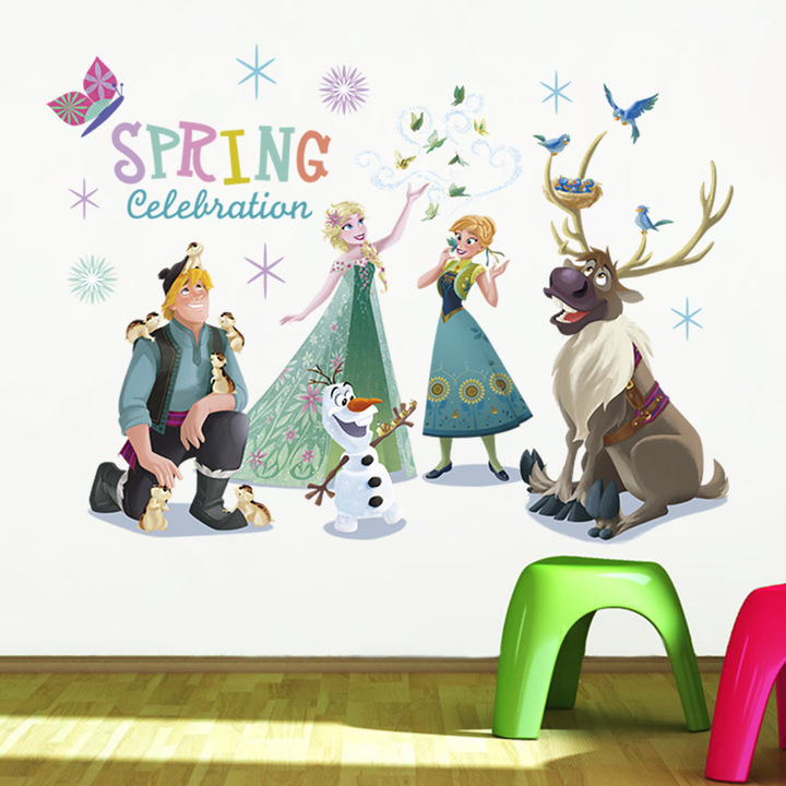 Disney Cartoon Anime Frozen Children's room background decoration Wall sticker