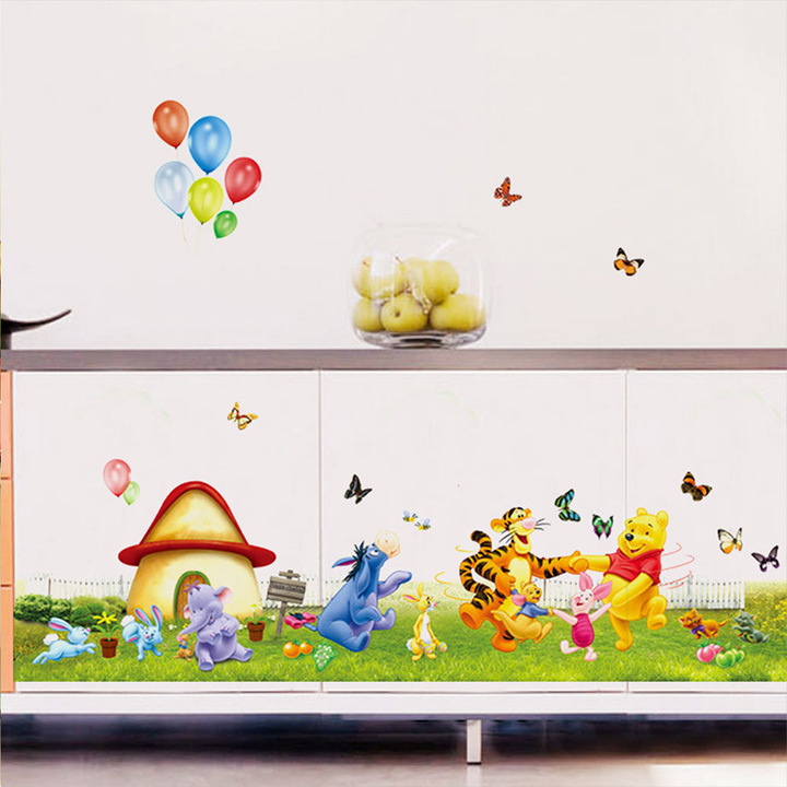 Creative Cartoon Bear Pooh bedroom living room background Wall Sticker