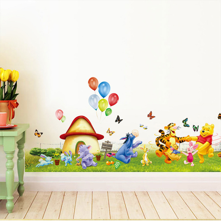 Creative Cartoon Bear Pooh bedroom living room background Wall Sticker
