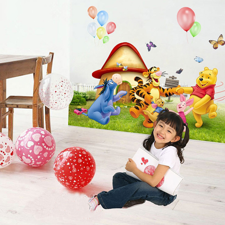 Creative Cartoon Bear Pooh bedroom living room background Wall Sticker