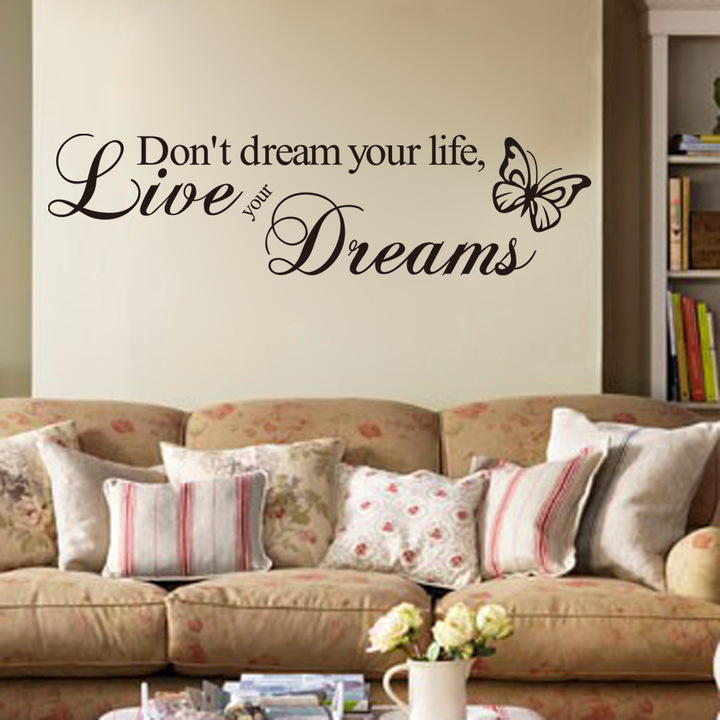 Creative English wallpaper butterfly motto background Wall Sticker
