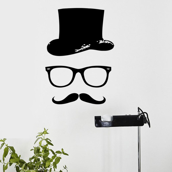 The New glasses Moustache Wall Sticker living room bedroom background decoration Wall Sticker