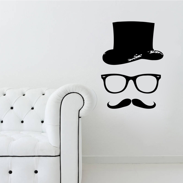 The New glasses Moustache Wall Sticker living room bedroom background decoration Wall Sticker
