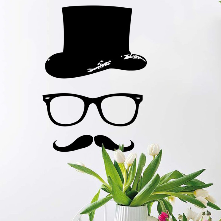 The New glasses Moustache Wall Sticker living room bedroom background decoration Wall Sticker