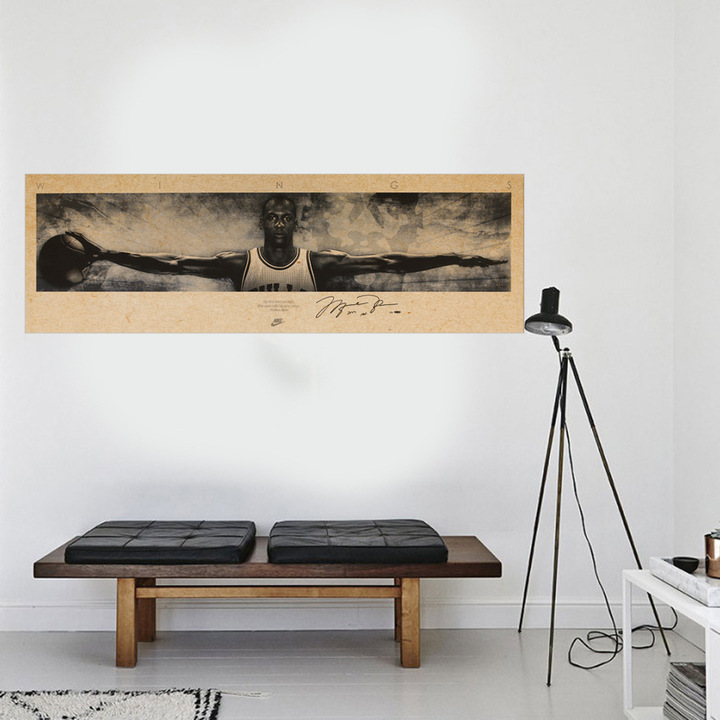 Kraft paper poster Jordan basketball poster Children&apos;s room background decoration