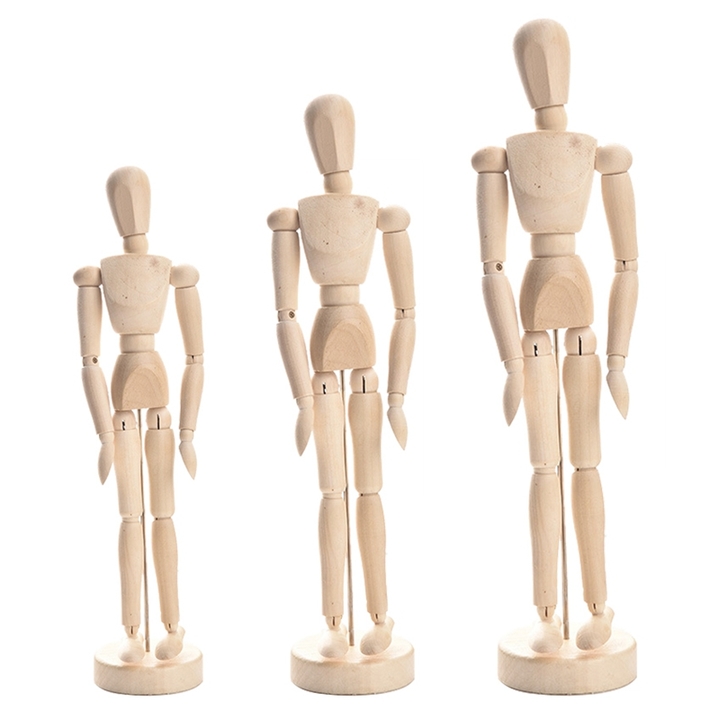 Wooden Crafts Home Decor Figurines Wooden Joints Puppets Flexible Human Model Home Painting Sketch