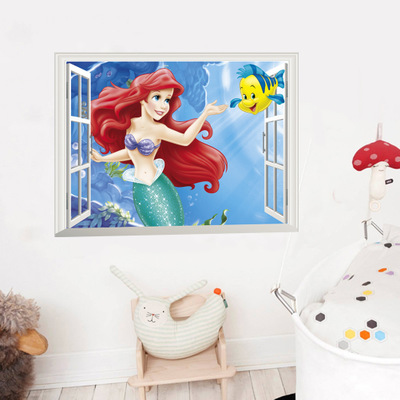 Mermaid princess Cartoon Children's room girl bedside Sticker