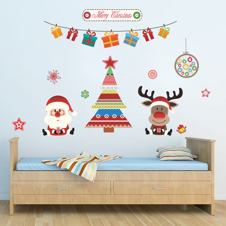 Christmas Santa Claus Merry Christmas living room background Wall sticker